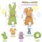 Easter Decorations - Wooden Bunny Peeps Signs 4PCS, Spring Decor with Hemp Rope for Home Table Tiered Tray, Easter Freestanding Centerpiece for Indoor Mantel Shelf Office Party Gifts Basket Stuffers